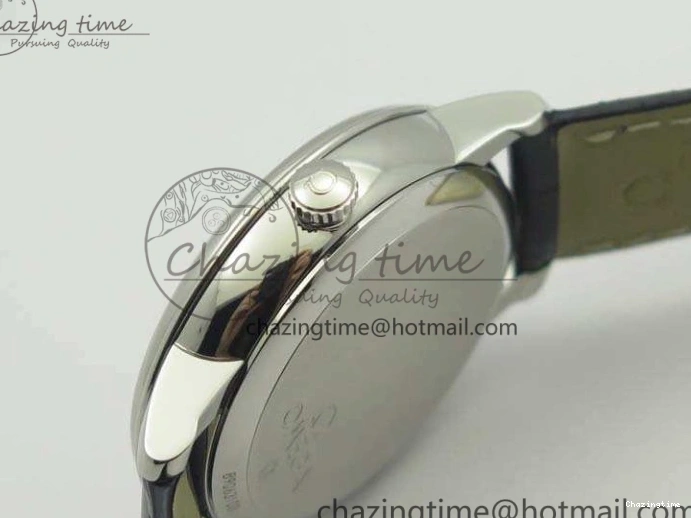 0207 Fashionable De Ville Prestige Real Power Reserve SS TW 1:1 Best Edition White Dial Blue Markers On Leather Strap A 8094